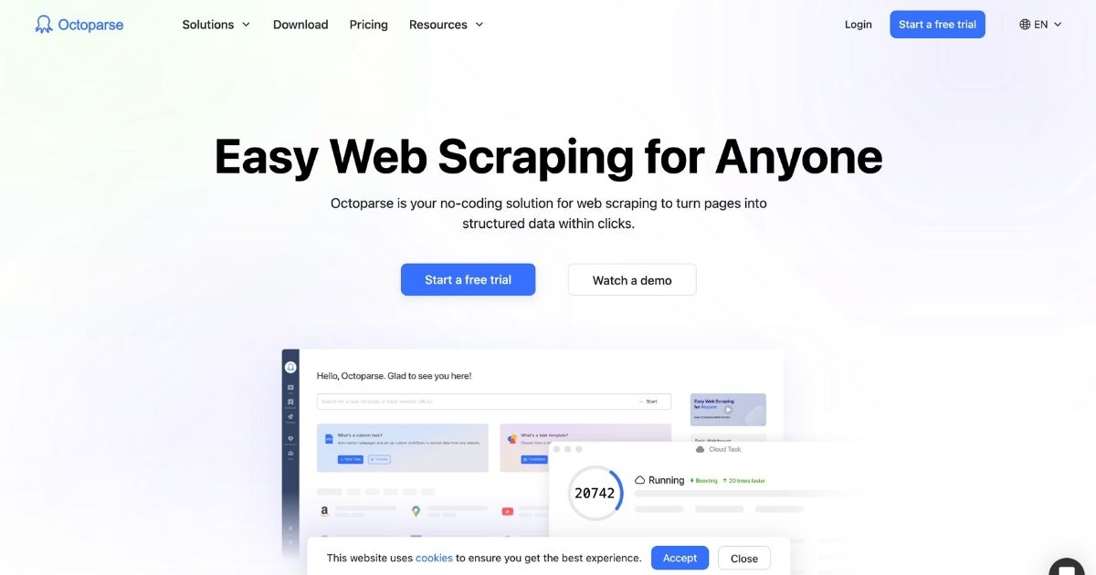 Octoparse: Easy web scraping for all industries
