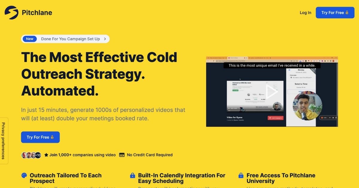 Pitchlane: Automate personalized outreach videos, double your conversion rate