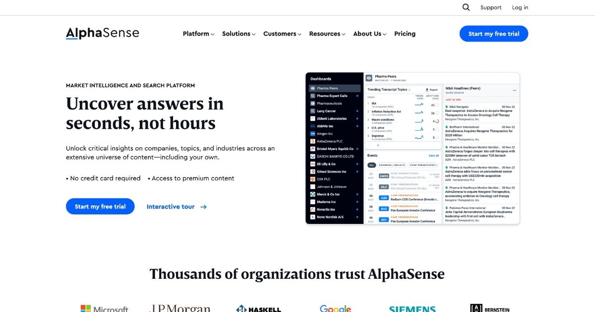AlphaSense: Unlock critical insights in seconds, not hours