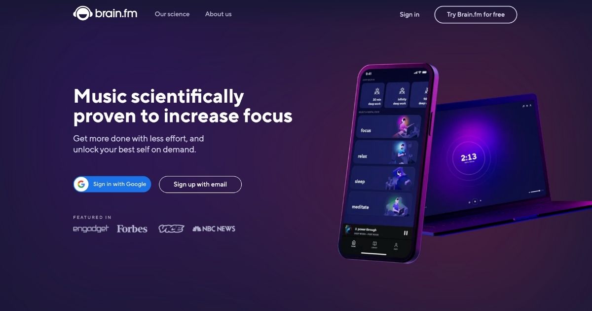 Brain.fm: Elevate your focus with science-backed music
