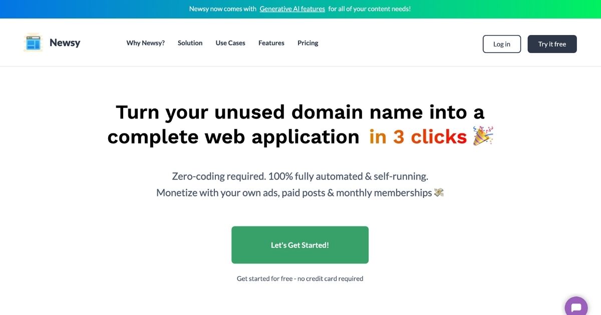 Newsy: Turn unused domains into profitable websites effortlessly