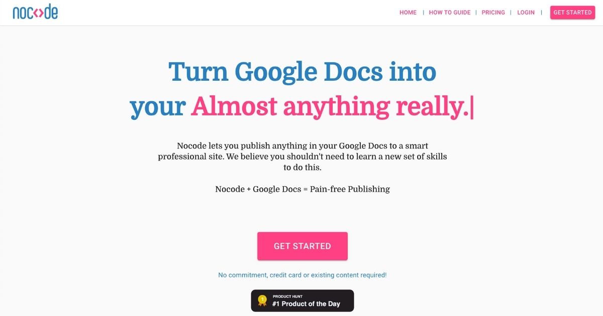 NoCodeWorks: Transform Google docs into professional websites