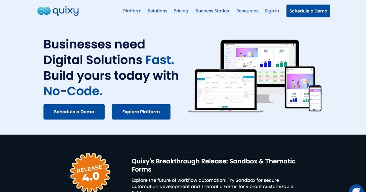 Quixy: Empower your business with no-code digital solutions