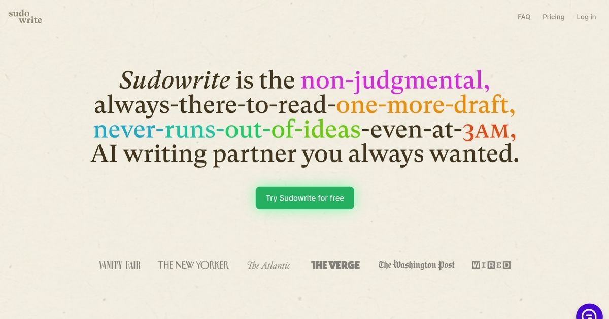 Sudowrite: Your AI writing partner for creative success
