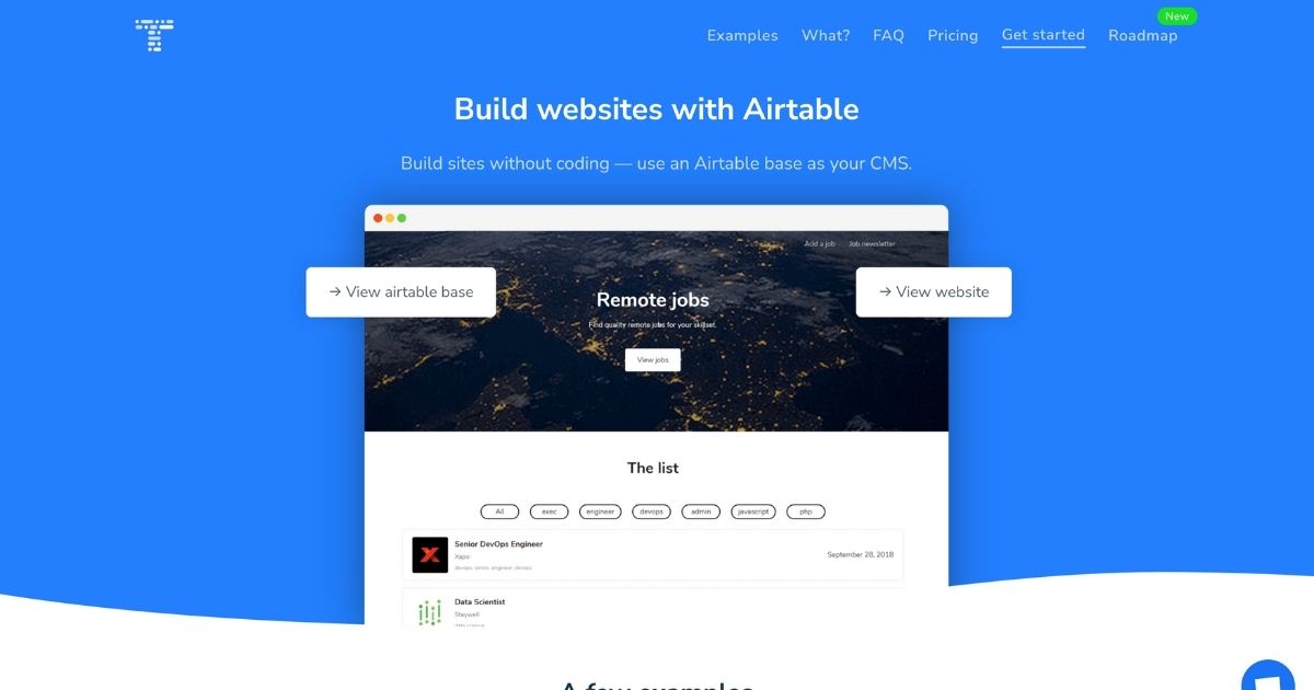 Table2Site: Build websites without code using Airtable as CMS
