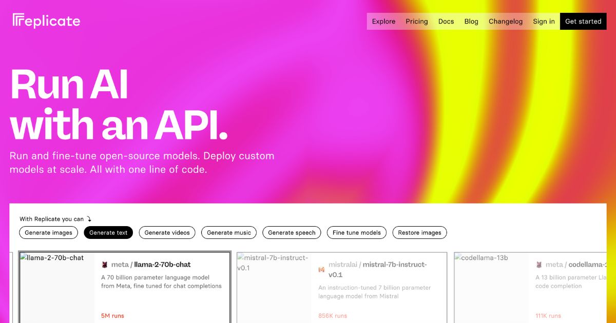 Replicate: Run and fine-tune AI models with ease