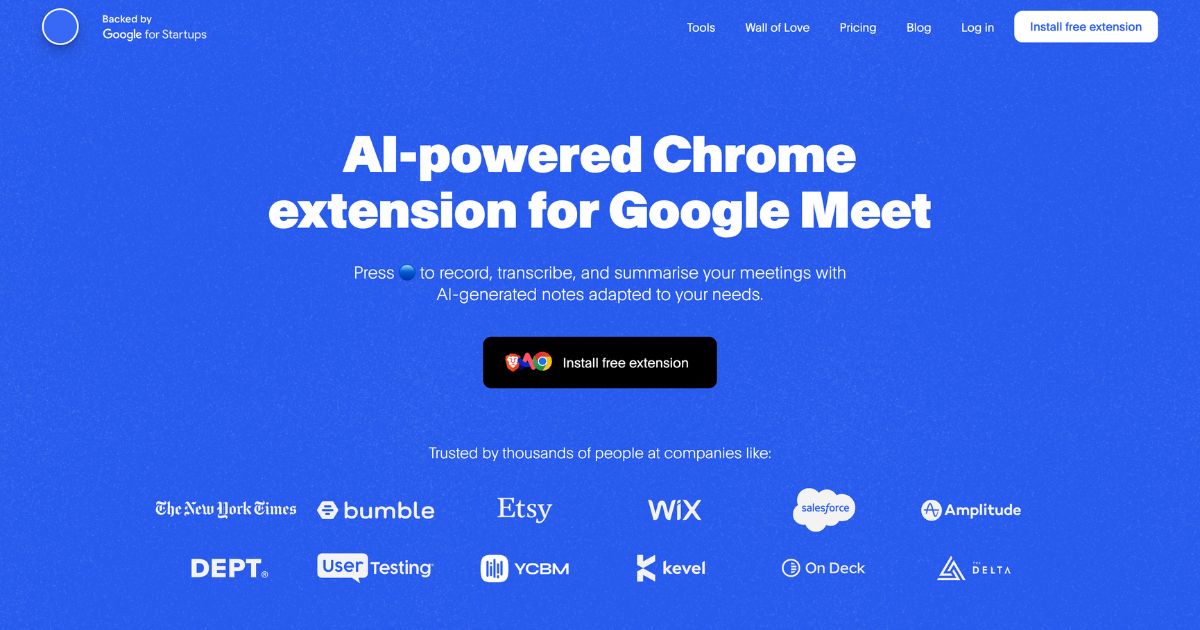 Bluedot: AI-powered Chrome extension for Google Meet