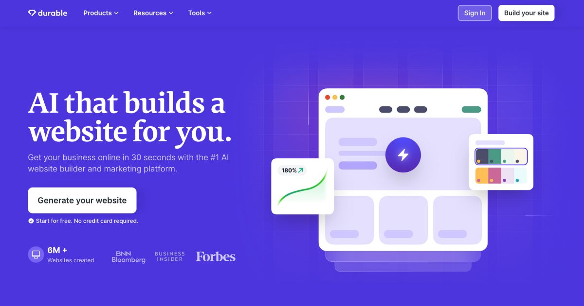 Durable: Ai powered tools to grow your business