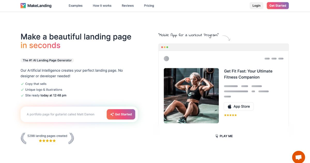 MakeLanding: AI-powered landing pages that sell