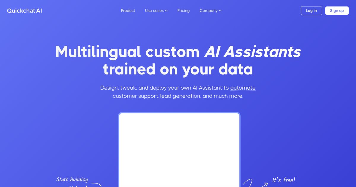 Quickchat: Custom AI assistants for customer support and sales
