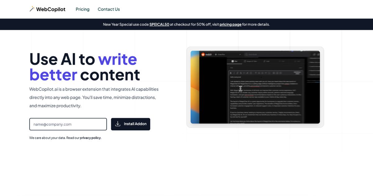 WebCopilot: Transform your content writing with AI