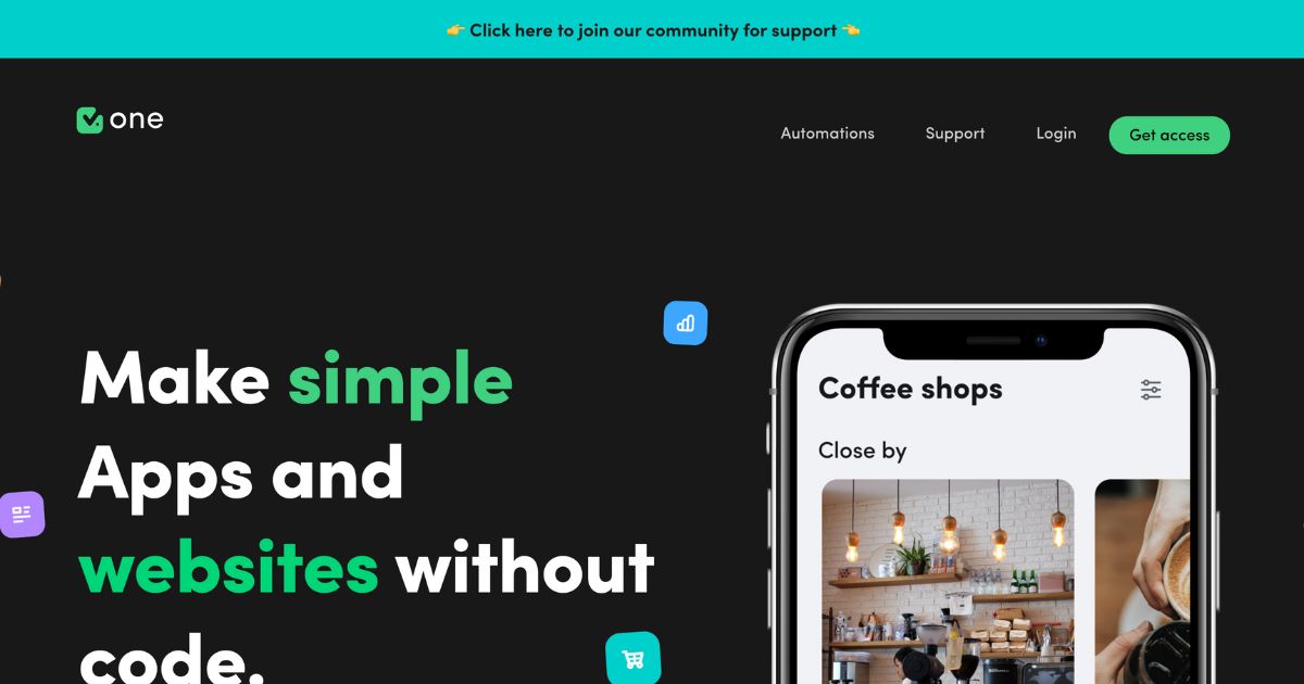 VOne: Build Apps and Websites with Zero Code Skills