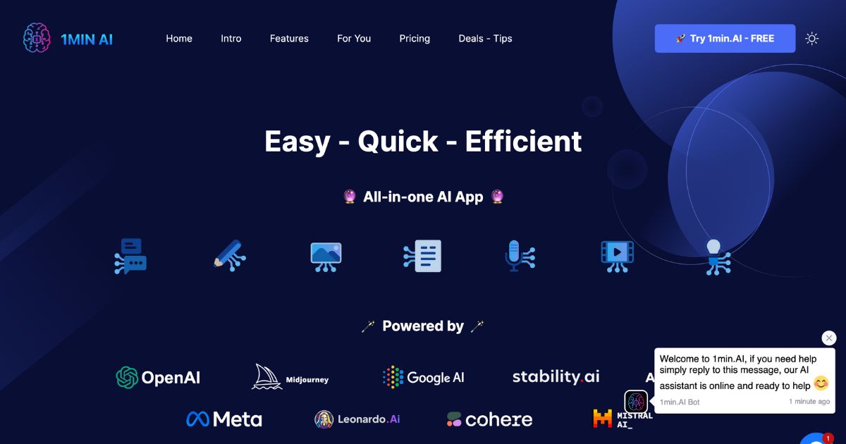 1minAI: Quick and easy Ai solutions