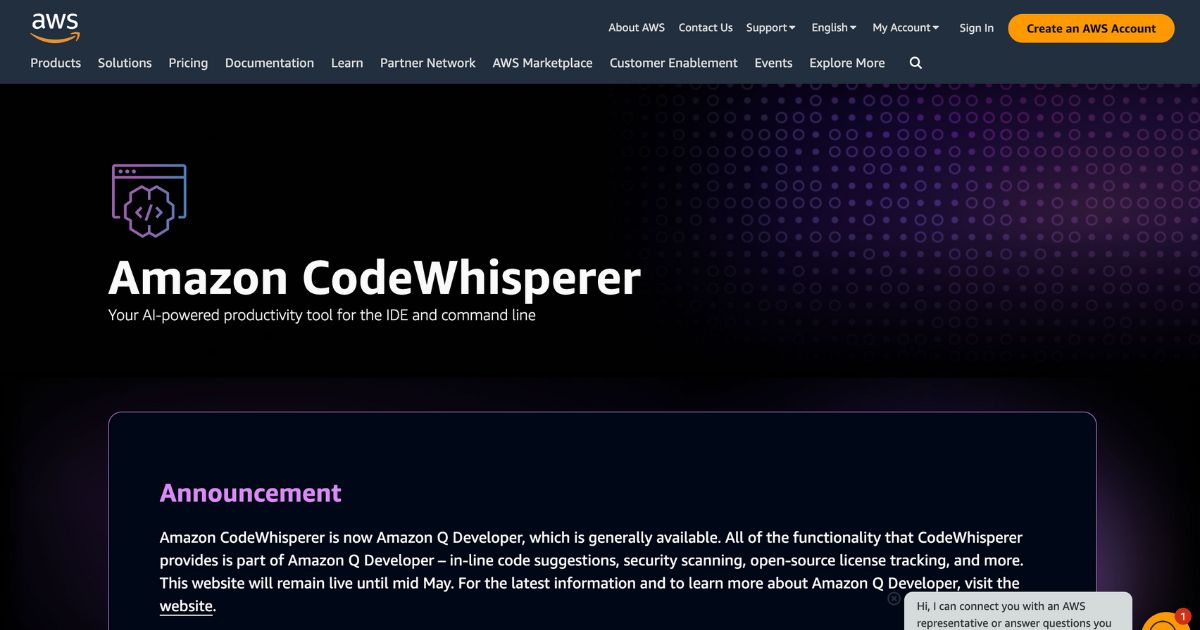 Amazon CodeWhisperer: AI assistance for coding