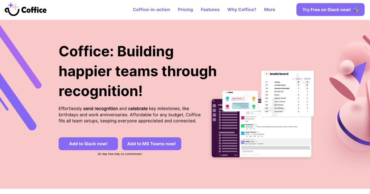 Coffice: Cultivating team happiness through recognition and celebration