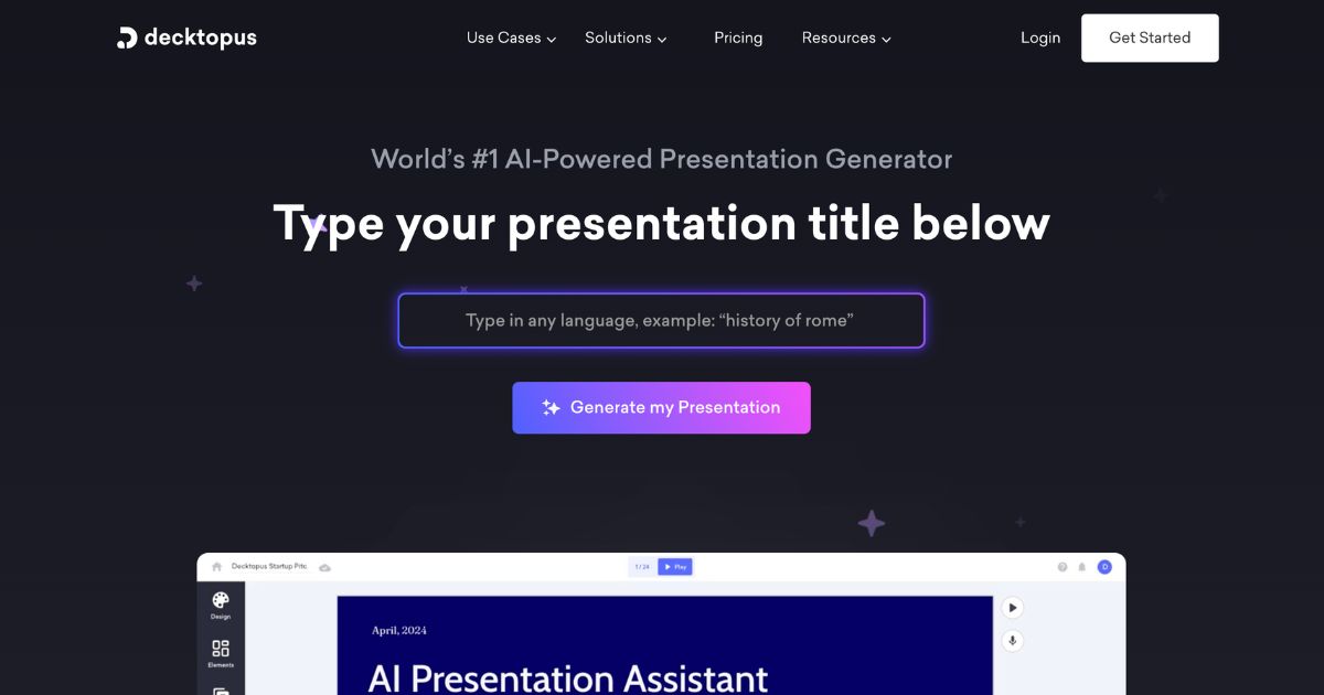 DecktopusAI: Transform your presentations with AI-owered features