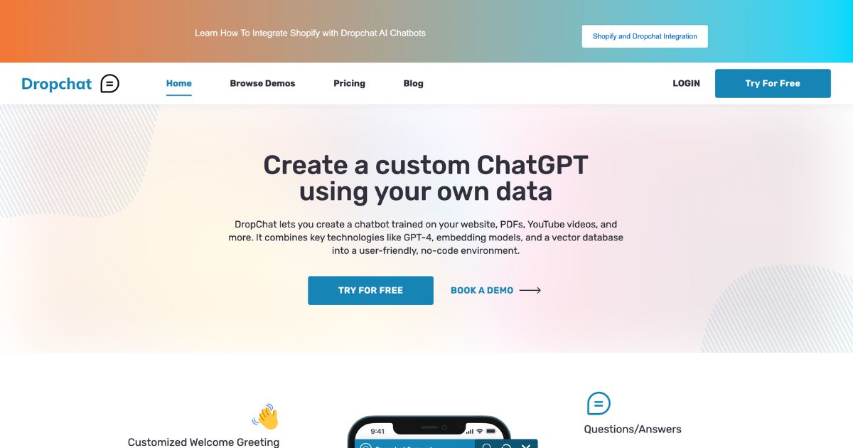 DropChat: Create your own chatbot without coding