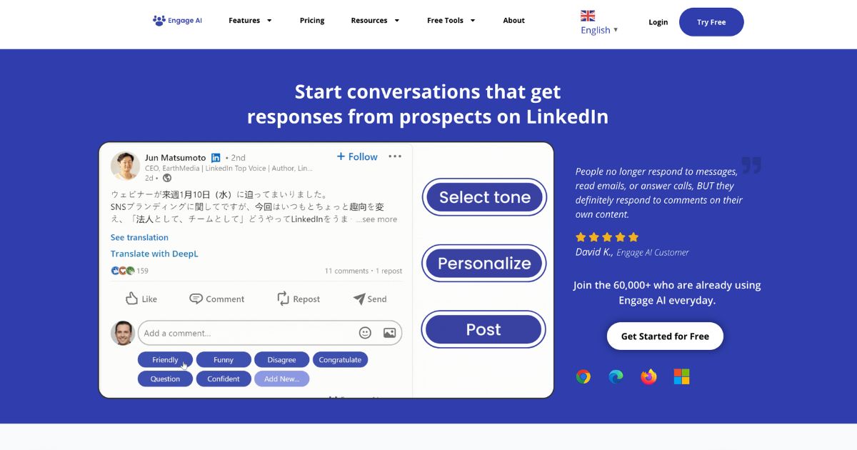 EngageAI: Boost your linkedIn engagement and sales pipeline