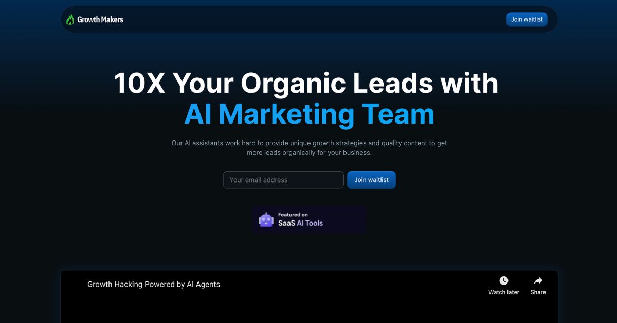 GrowthMakers: AI-powered marketing for organic leads