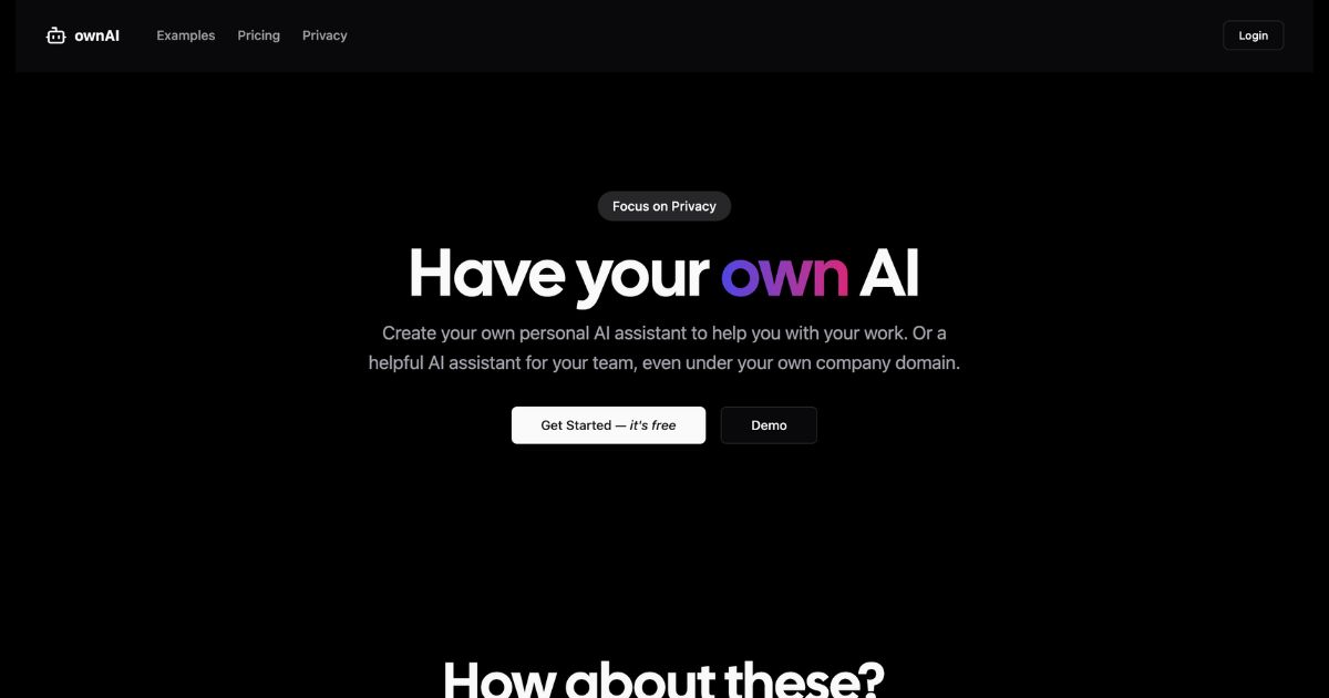 ownAI: Create your own AI assistant without coding