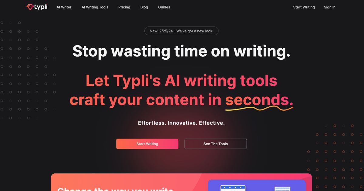 Typli: AI for effortless content creation