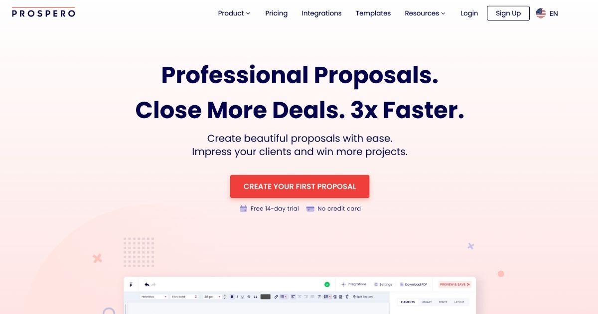 Propsero: Professional proposals to close more deals