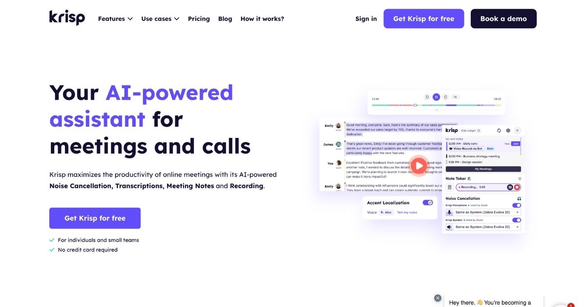 Krisp: AI-powered tool for meetings