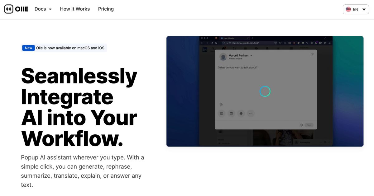 Olle: Seamlessly integrate AI into your workflow