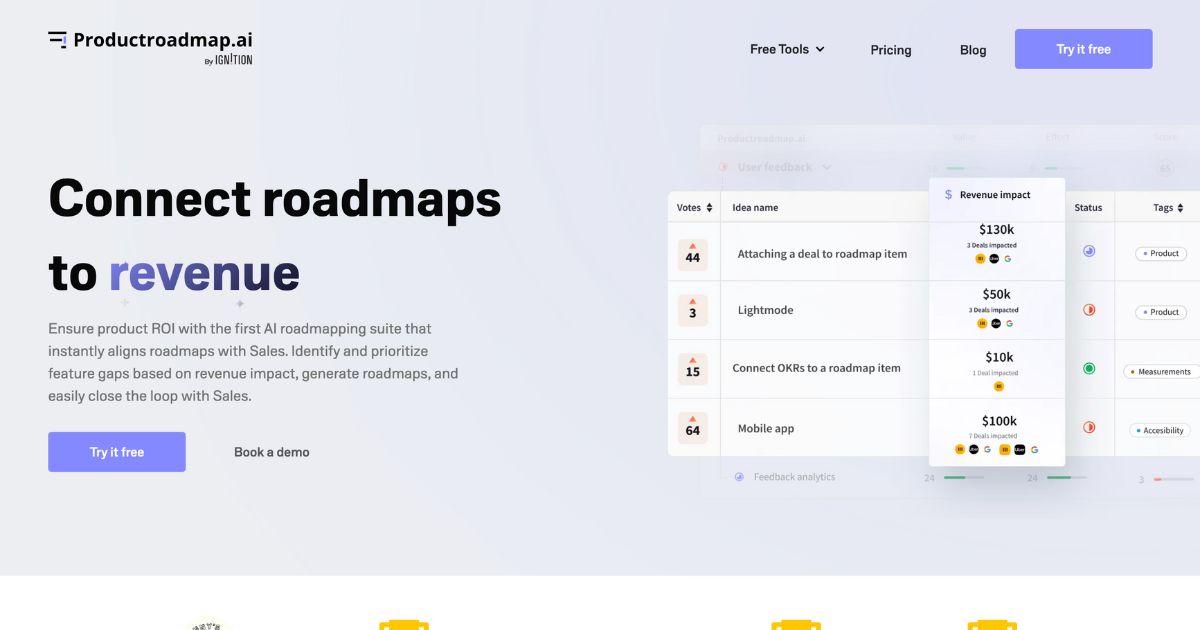 ProductRoadmap: Link roadmaps to revenue like never before