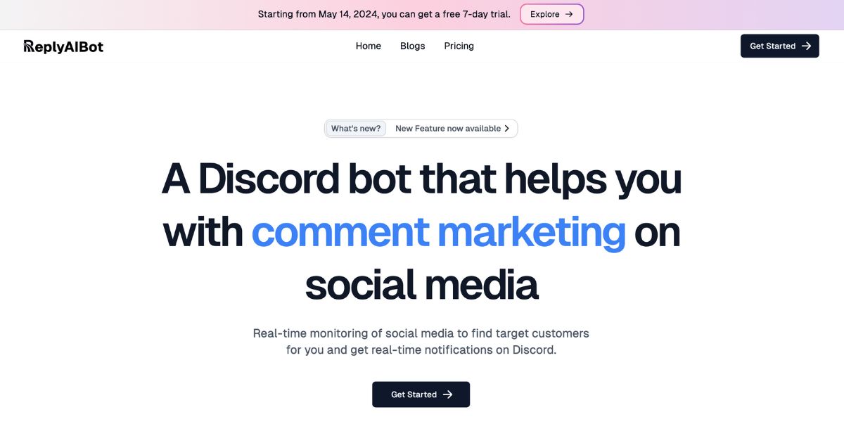 ReplyAIBot: Gain customers with real-time social media monitoring