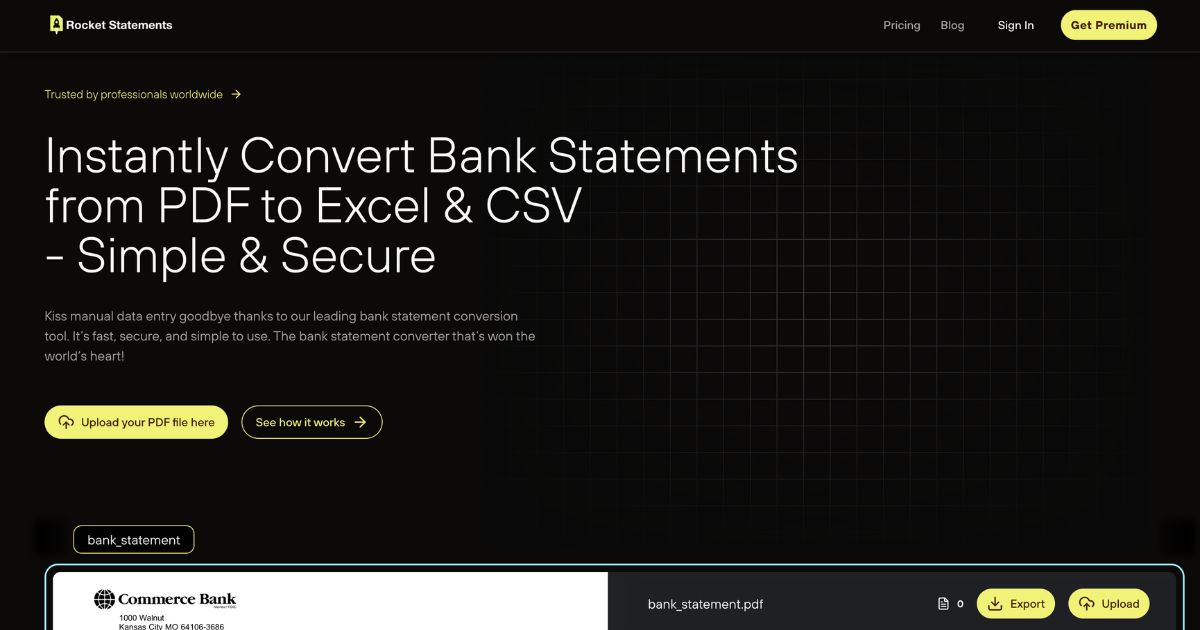 RocketStatements: Convert bank statements to Excel & CSV easily