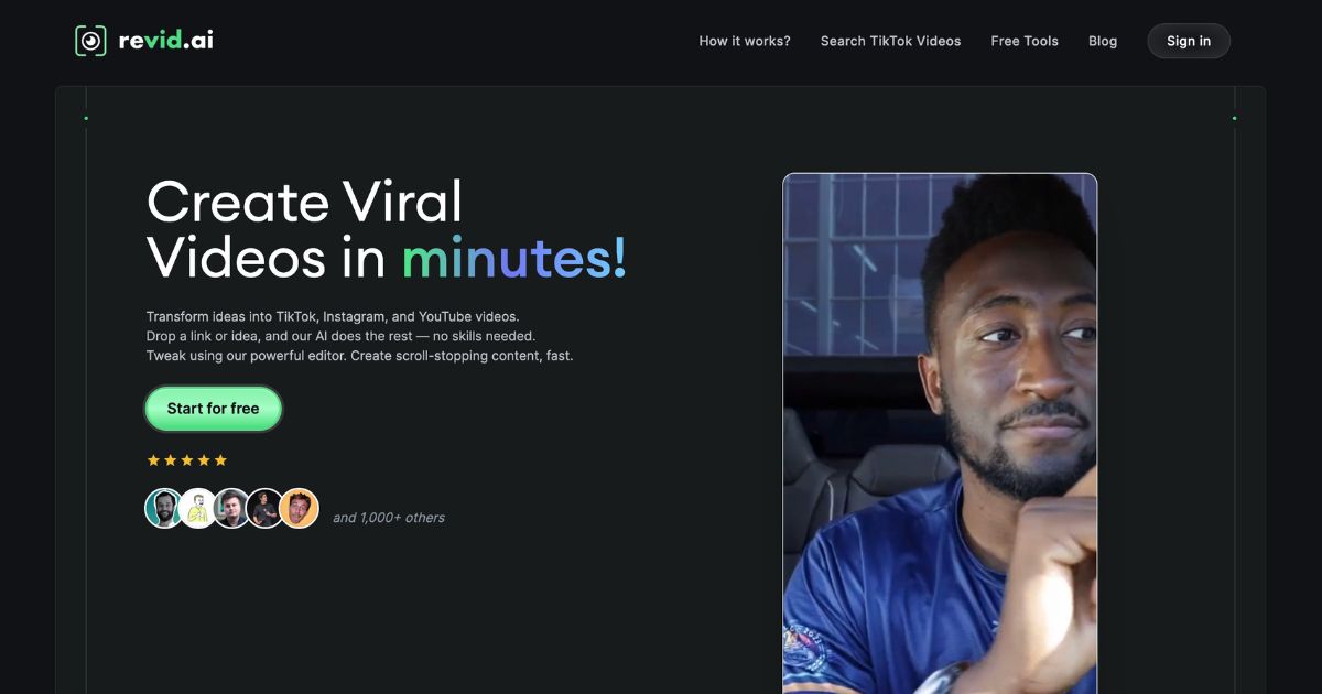 Revid: AI to create viral videos for TikTok, Instagram, and YouTube