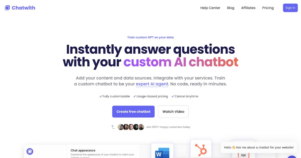 Chatwith: AI chatbot builder