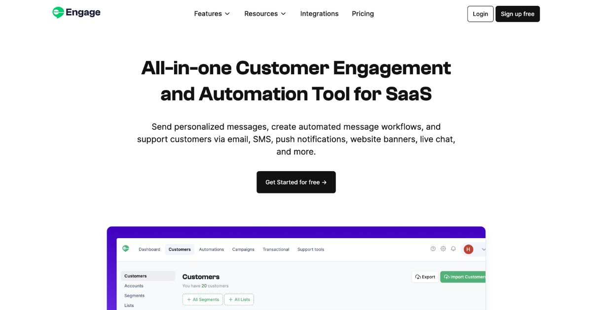 Engage: Customer engagement and automation for SaaS