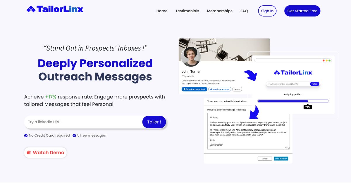 TailorLinx: Personalized sales outreach tool