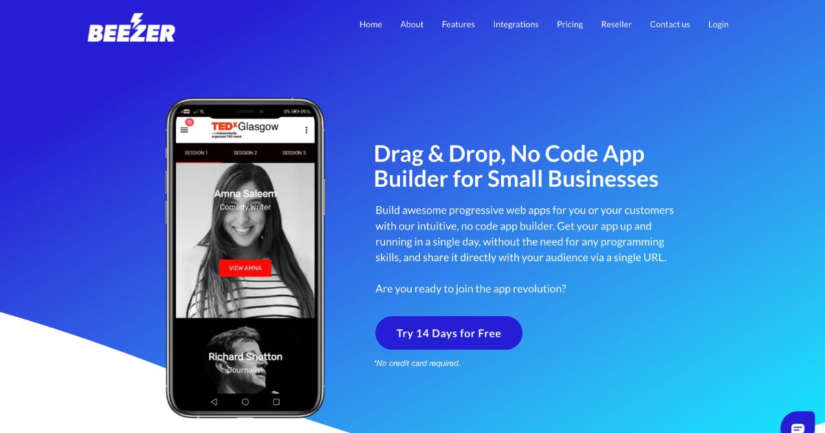Beezer: Drag & drop, no code app builder