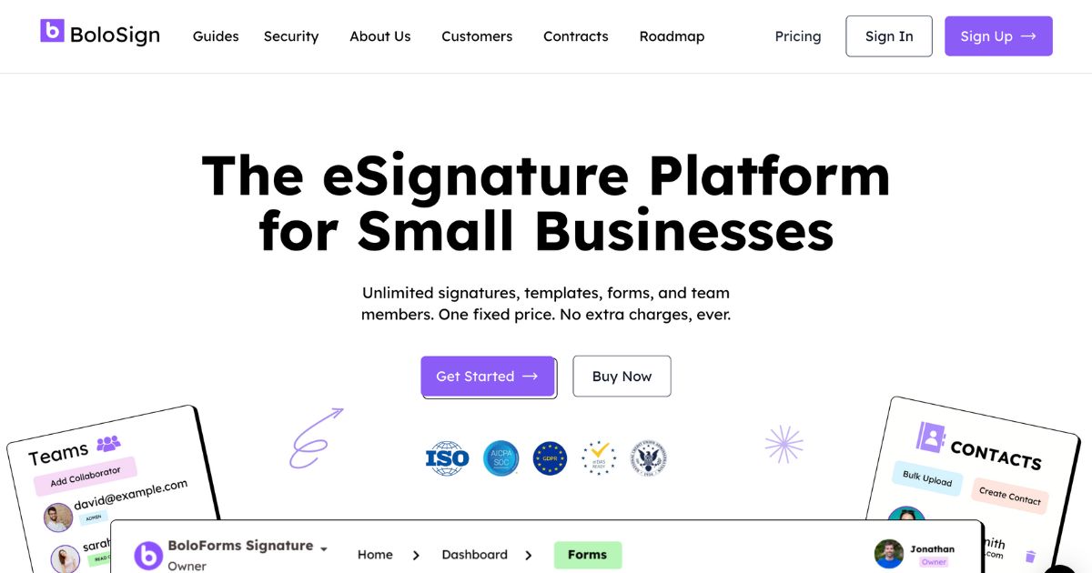 BoloSign: Efficient eSignature platform for small businesses