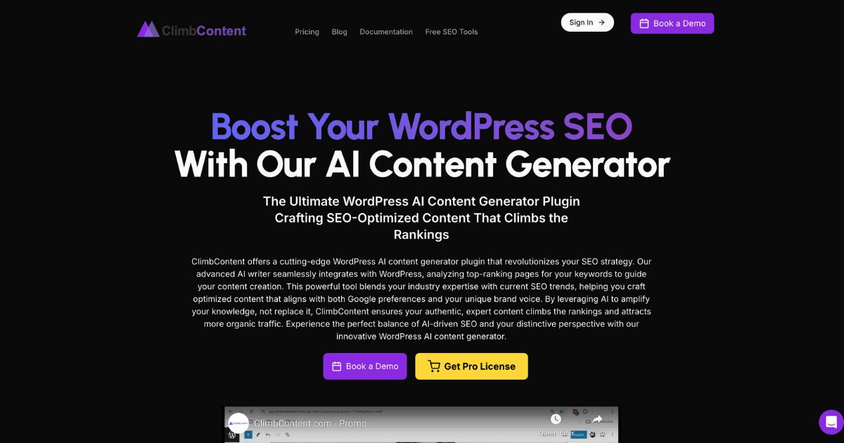 ClimbContent: AI content generator for wordPress