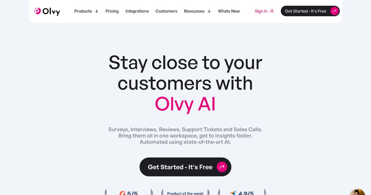Olvy: AI-powered business feedback tool