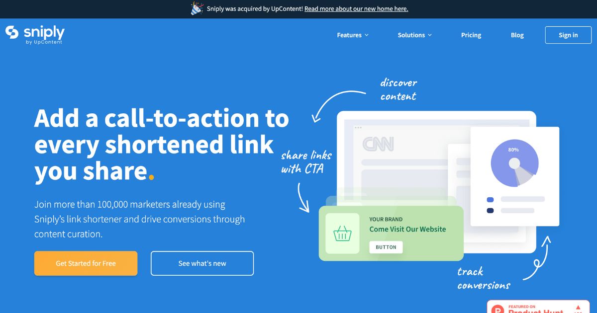 Sniply: Link shortener with CTAs