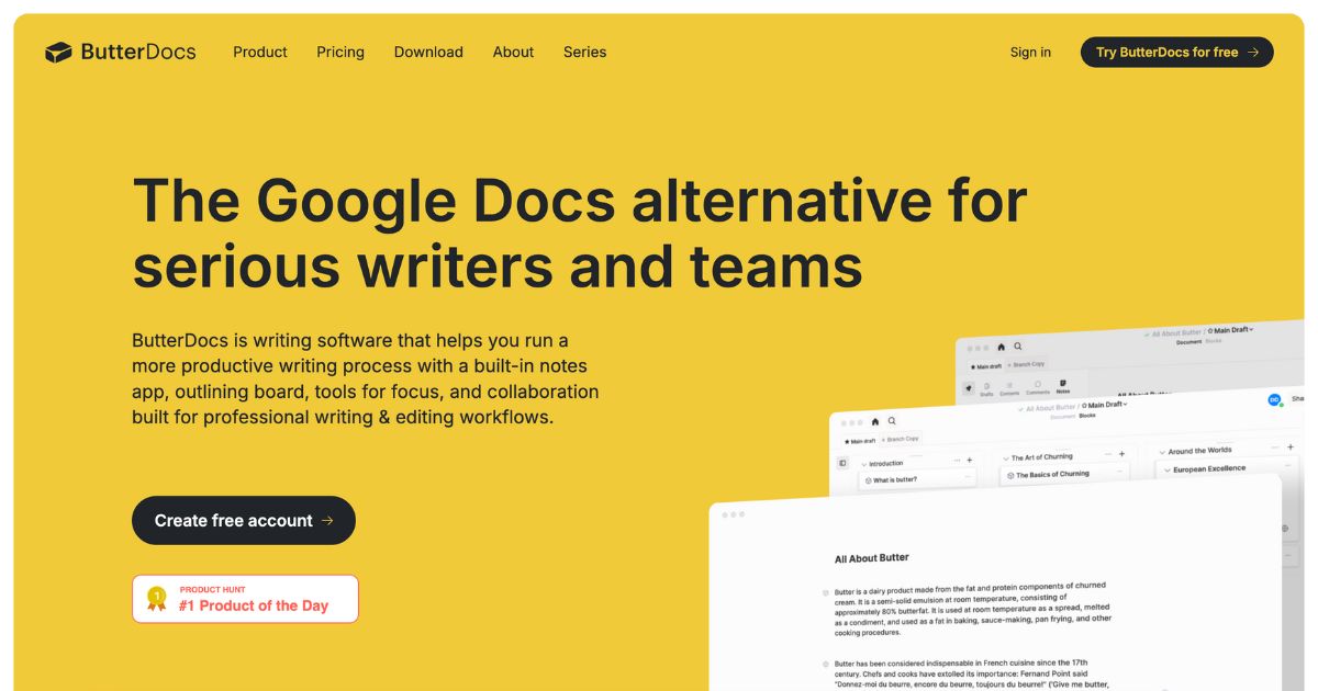 ButterDocs: Efficient writing platform for teams