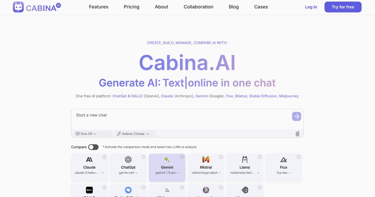 CabinaAI: AI content generation tool