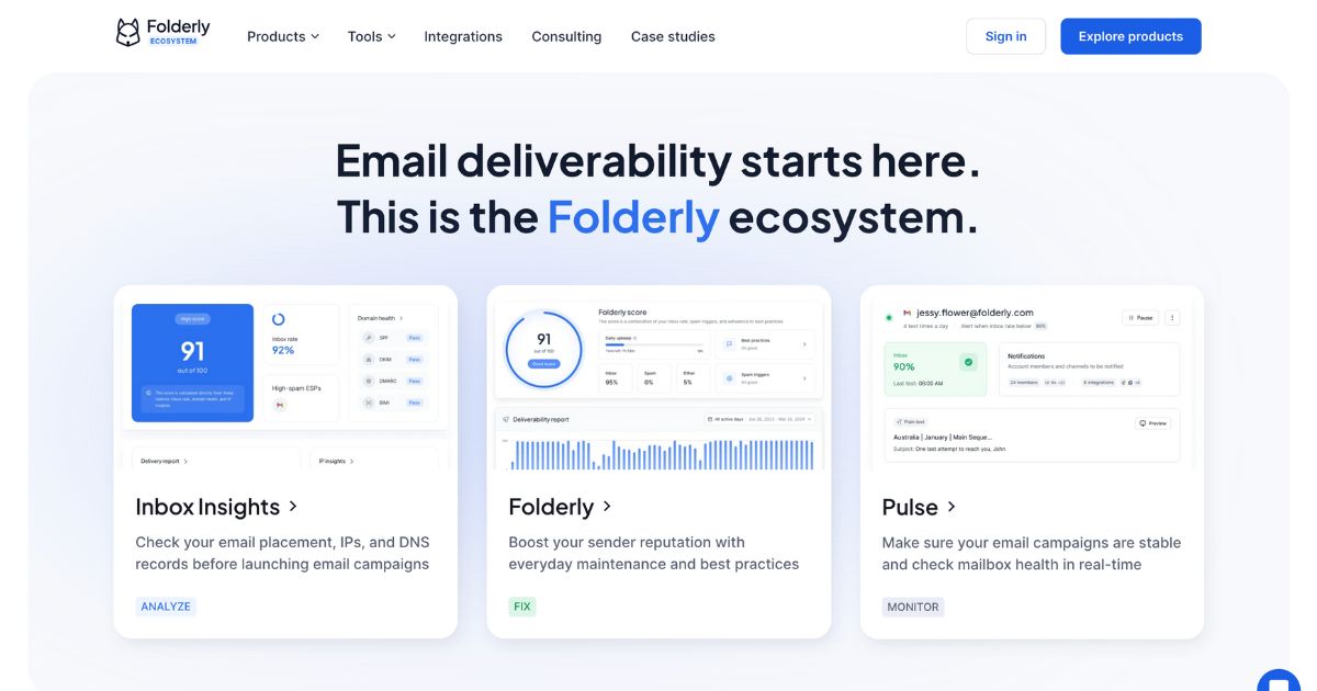 Folderly: Email deliverability improvement tool