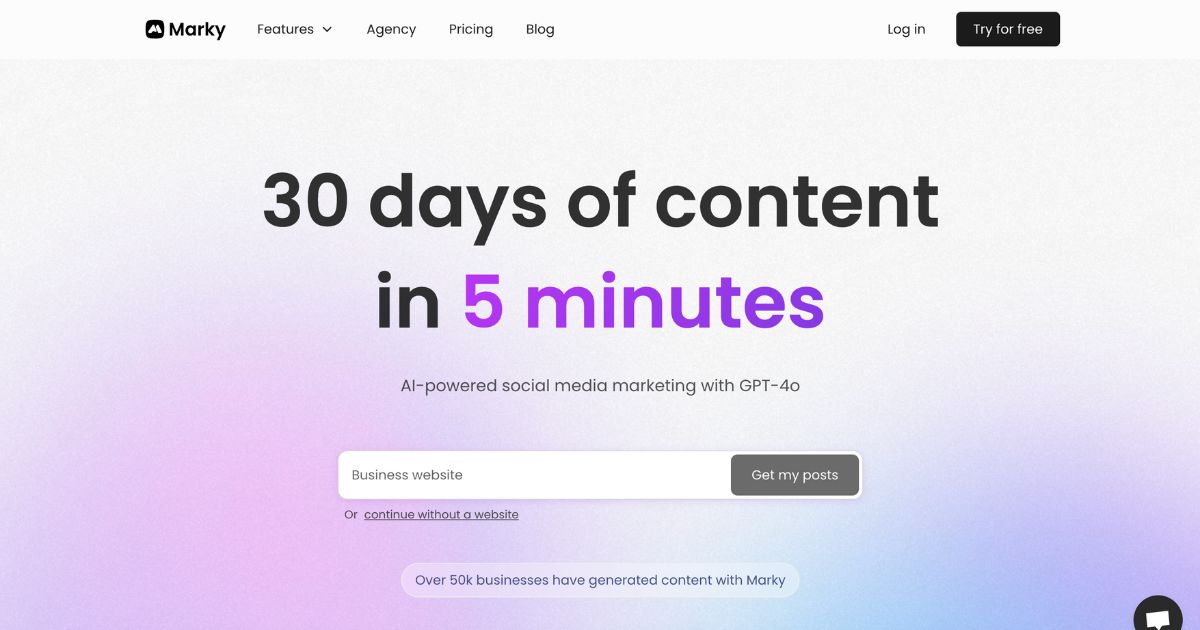 Marky: AI-powered social media marketing tool