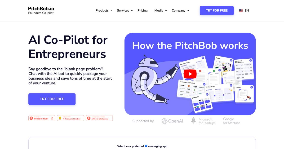 PitchBob: AI co-pilot for entrepreneurs