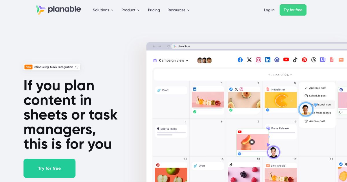 Planable: Social media content scheduling