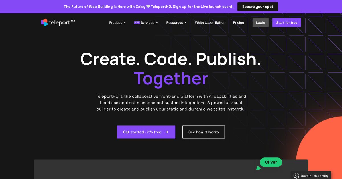 TeleportHQ: Collaborative front-end builder with AI