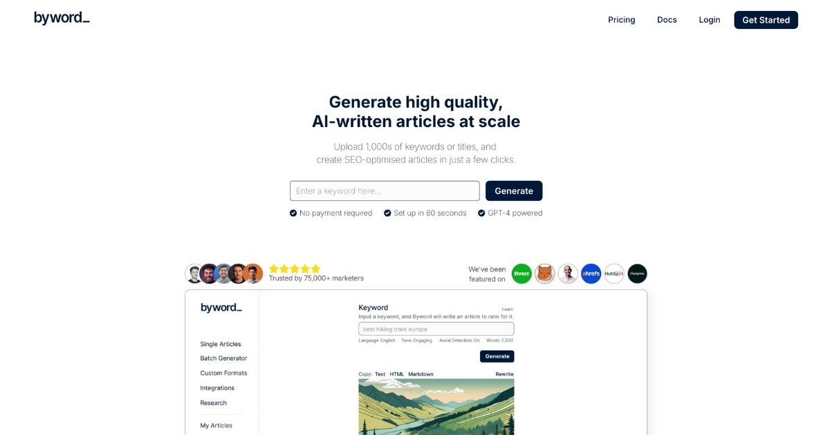 Byword: AI article writer