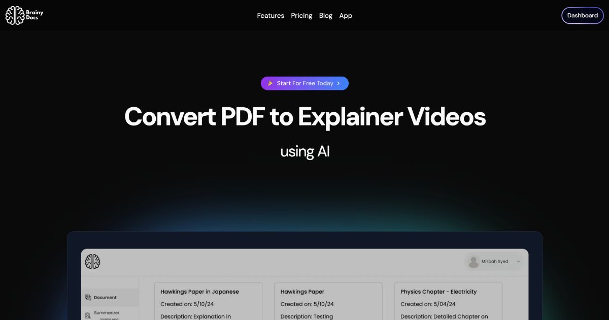 BrainyDocuments: AI document to video converter