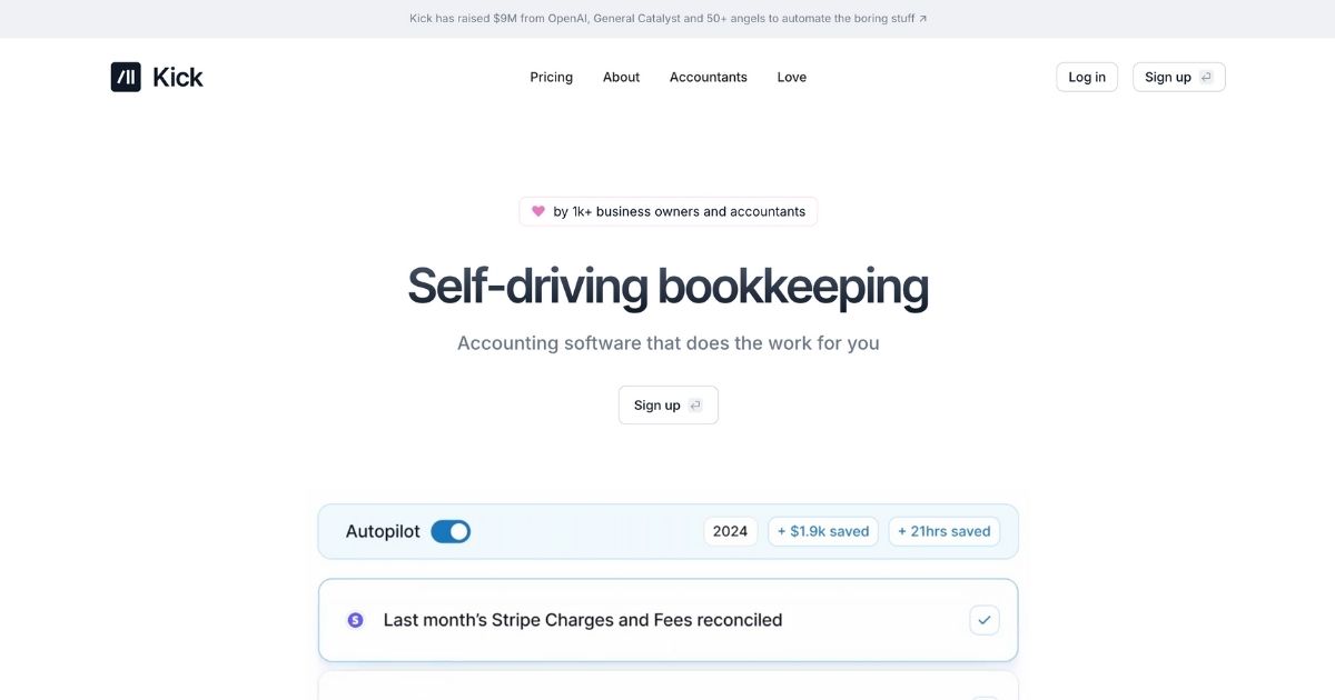 Kick: Automated, personalized accounting tool